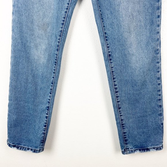 Polly Jeans Women 8 Blue Denim Button Fly High Rise Boyfriend Casual Bottoms - Picture 7 of 11